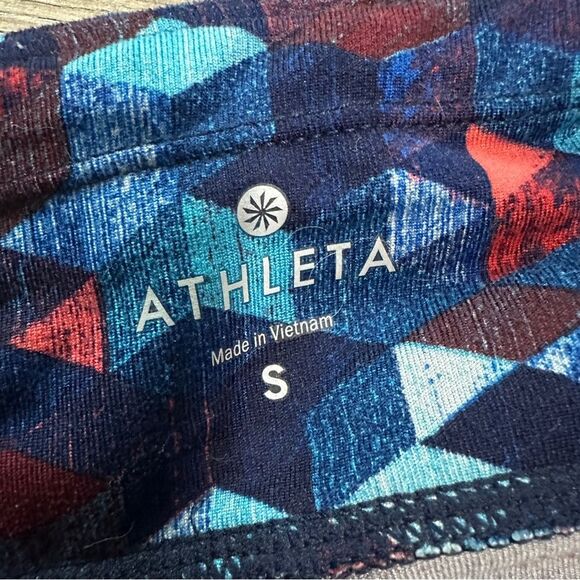 Athleta Be Free Mesh Geometric Leggings Full Length Small Workout - Picture 3 of 6